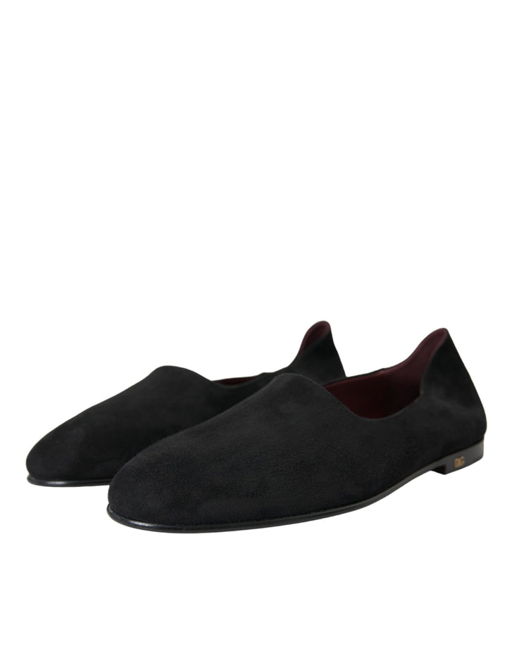 Dolce &amp; Gabbana Black Suede Loafers Formal Dress Slip On Shoes by Dolce &amp; Gabbana outlet now on sale