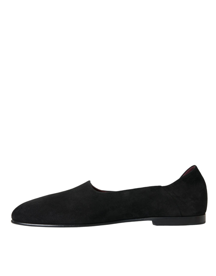 Dolce &amp; Gabbana Black Suede Loafers Formal Dress Slip On Shoes by Dolce &amp; Gabbana outlet now on sale