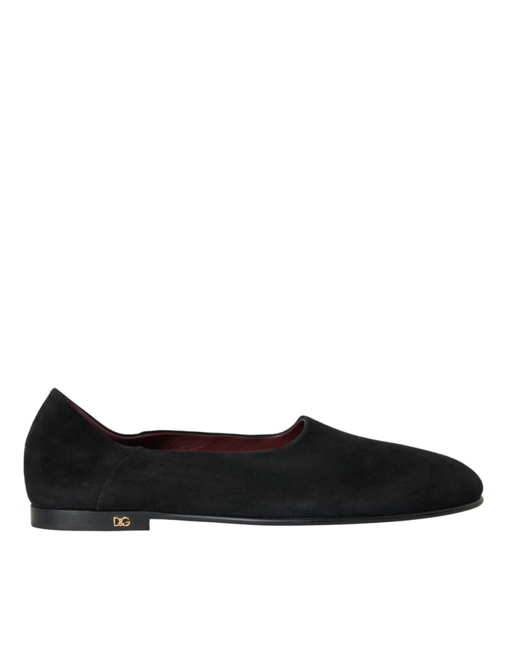 Dolce &amp; Gabbana Black Suede Loafers Formal Dress Slip On Shoes by Dolce &amp; Gabbana outlet now on sale