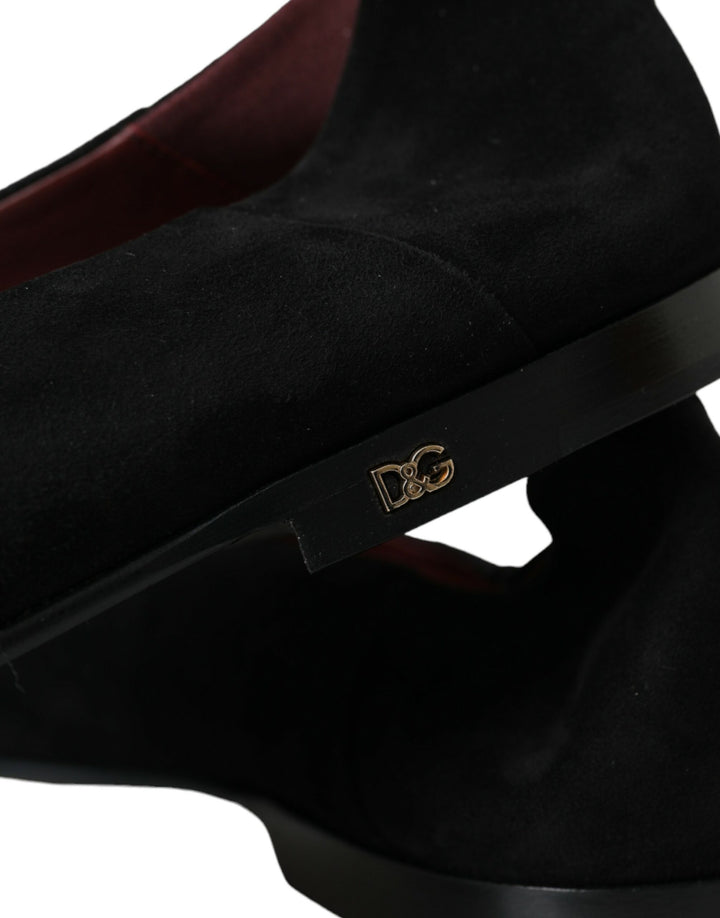 Dolce &amp; Gabbana Black Suede Loafers Formal Dress Slip On Shoes by Dolce &amp; Gabbana outlet now on sale