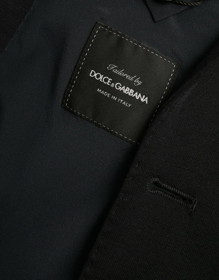 Dolce & Gabbana Black Wool Single Breasted Coat Blazer