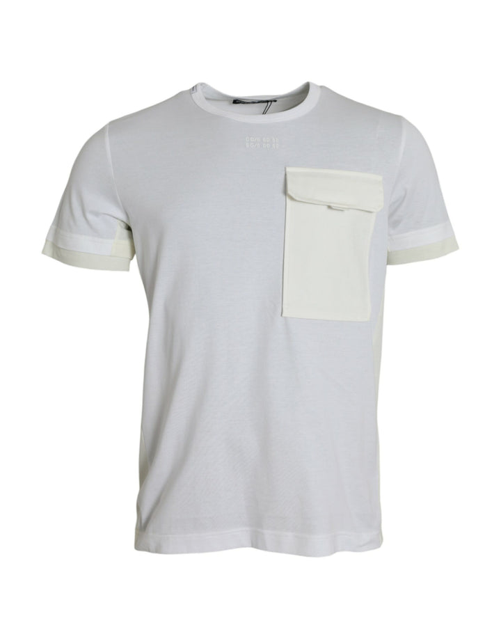 Dolce &amp; Gabbana White Cotton Pocket Short Sleeves T-shirt by Dolce &amp; Gabbana outlet now on sale