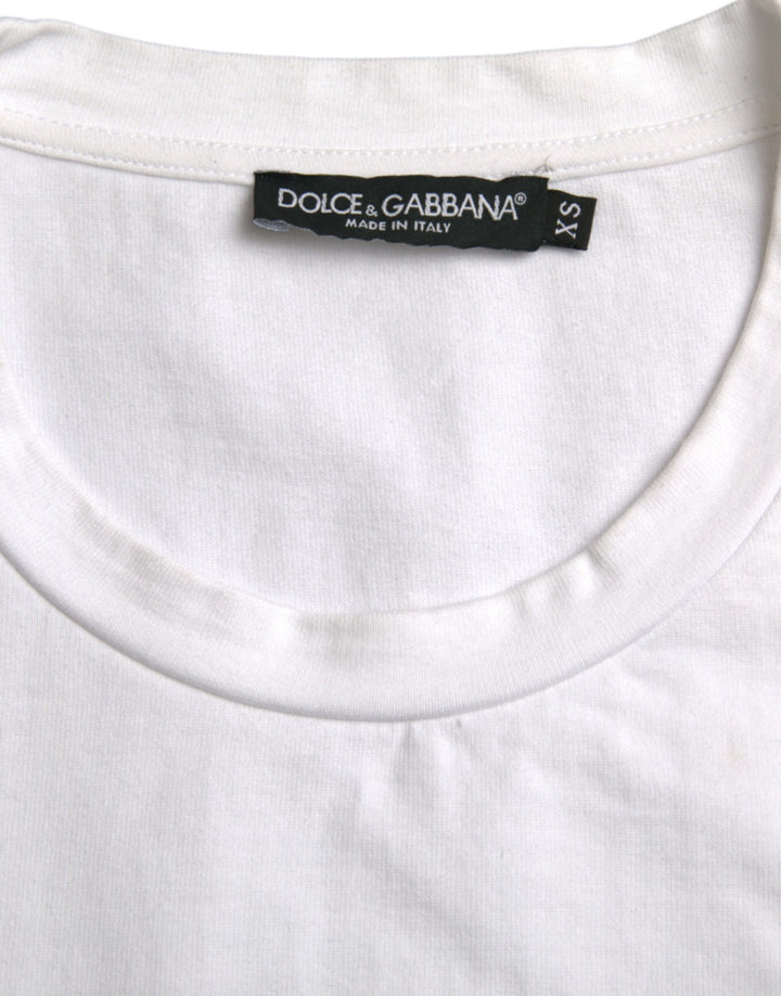 Dolce &amp; Gabbana Sample Sale Dolce &amp; Gabbana White Amor Heart Cotton Crewneck Short Sleeve T-shirt - | Designer outlet