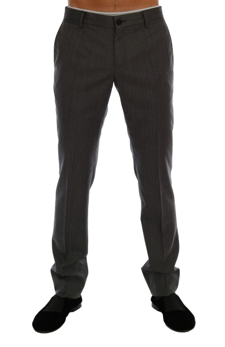 Dolce &amp; Gabbana Sample Sale Dolce &amp; Gabbana Gray Wool Striped Formal Pants - | Designer outlet