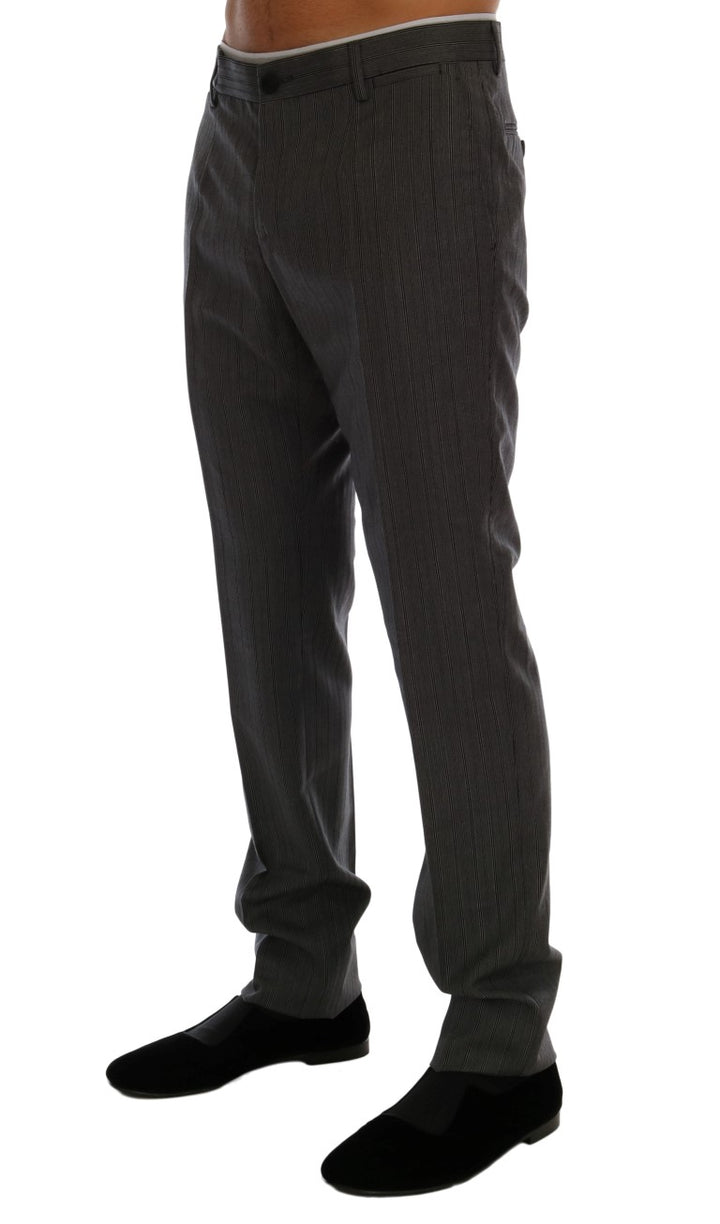 Dolce &amp; Gabbana Sample Sale Dolce &amp; Gabbana Gray Wool Striped Formal Pants - | Designer outlet