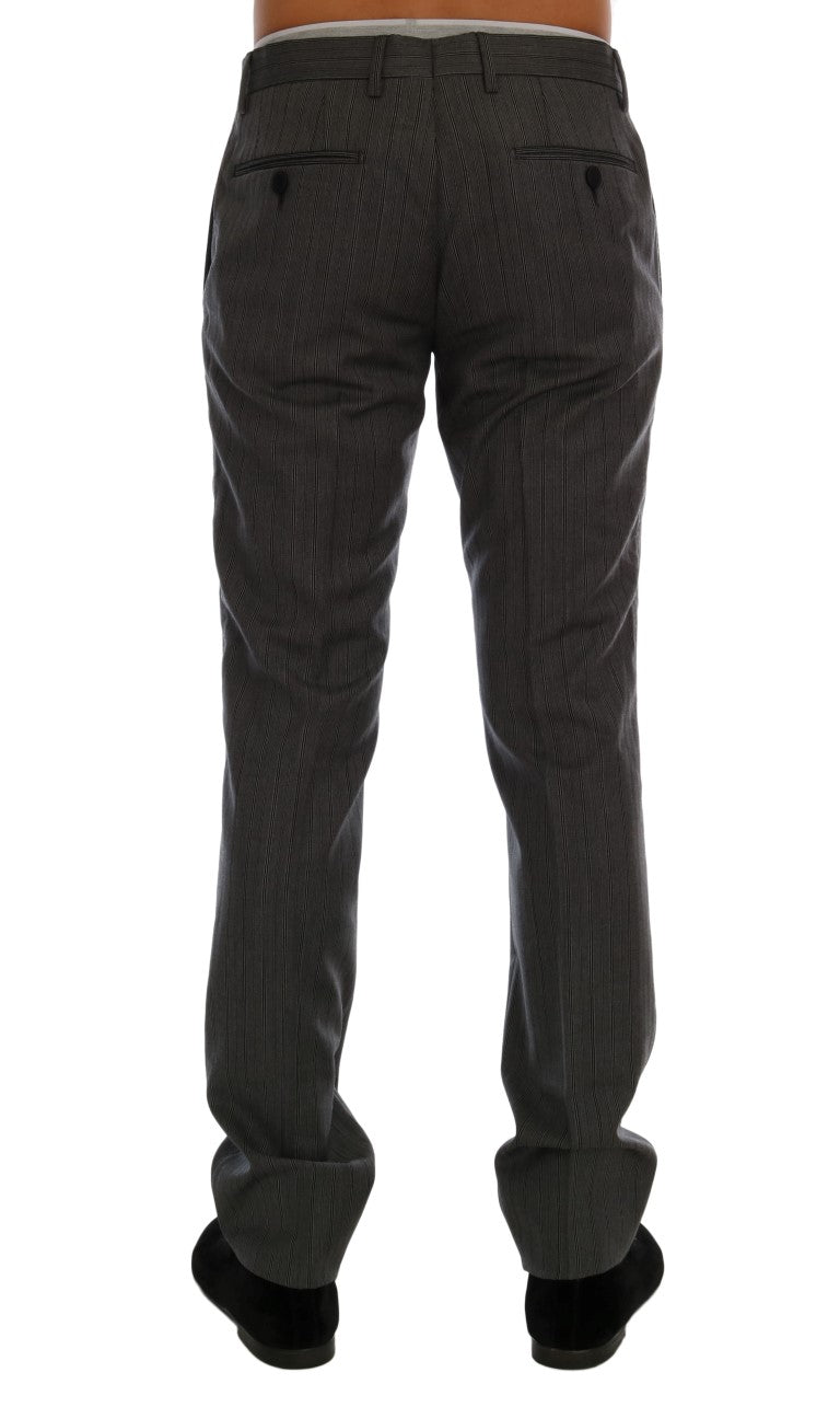 Dolce &amp; Gabbana Sample Sale Dolce &amp; Gabbana Gray Wool Striped Formal Pants - | Designer outlet