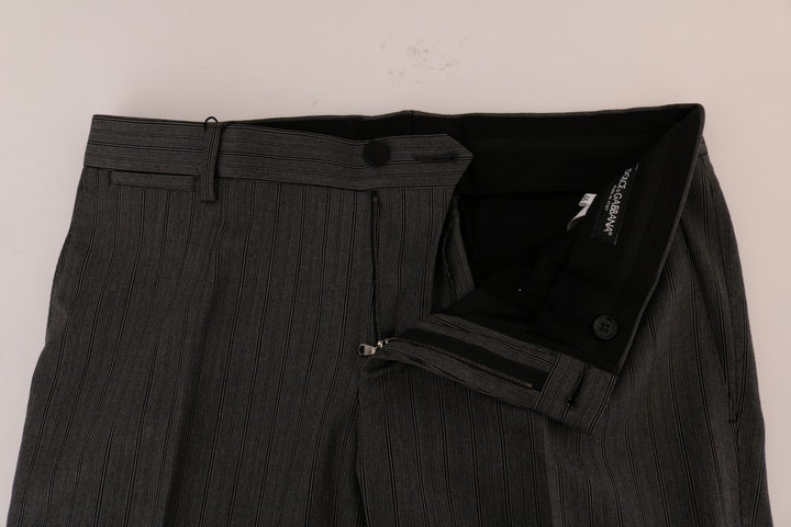 Dolce &amp; Gabbana Sample Sale Dolce &amp; Gabbana Gray Wool Striped Formal Pants - | Designer outlet