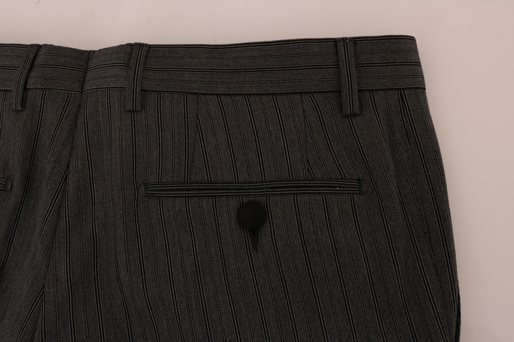 Dolce &amp; Gabbana Sample Sale Dolce &amp; Gabbana Gray Wool Striped Formal Pants - | Designer outlet