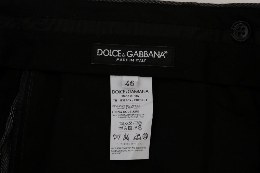 Dolce &amp; Gabbana Sample Sale Dolce &amp; Gabbana Gray Wool Striped Formal Pants - | Designer outlet