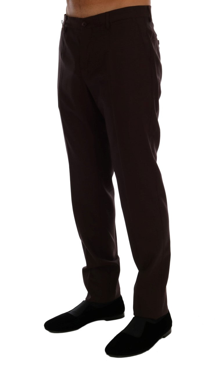 Dolce &amp; Gabbana Sample Sale Dolce &amp; Gabbana Purple Wool Stretch Formal Pants - | Designer outlet
