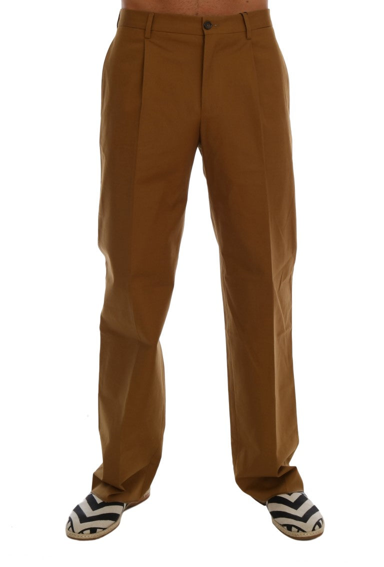 Dolce &amp; Gabbana Brown Stretch Cotton Pants by Dolce &amp; Gabbana outlet now on sale