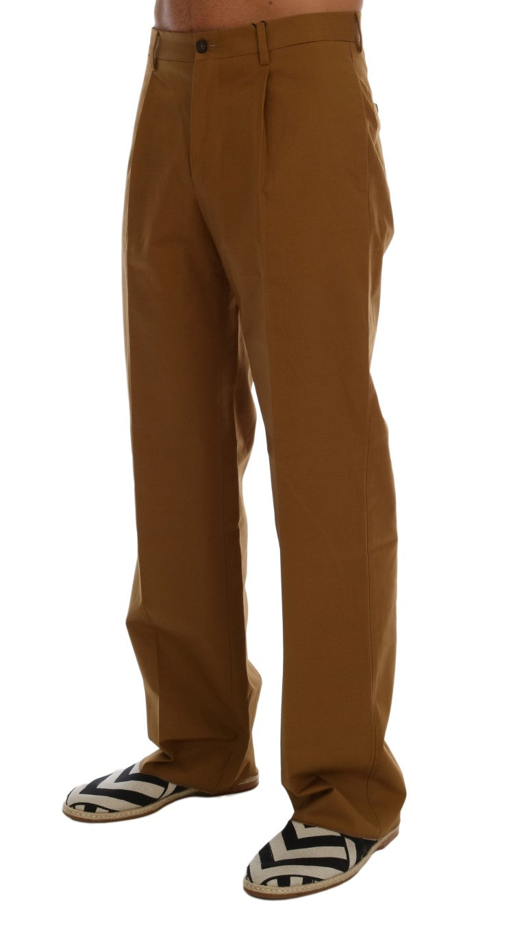 Dolce &amp; Gabbana Brown Stretch Cotton Pants by Dolce &amp; Gabbana outlet now on sale