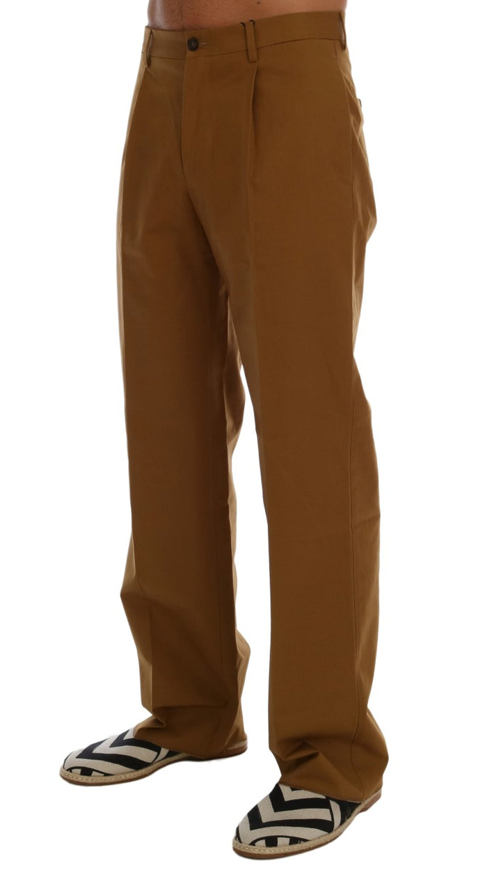 Dolce &amp; Gabbana Brown Stretch Cotton Pants by Dolce &amp; Gabbana outlet now on sale