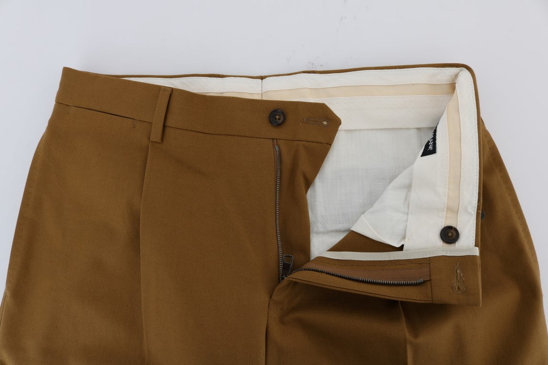 Dolce &amp; Gabbana Brown Stretch Cotton Pants by Dolce &amp; Gabbana outlet now on sale