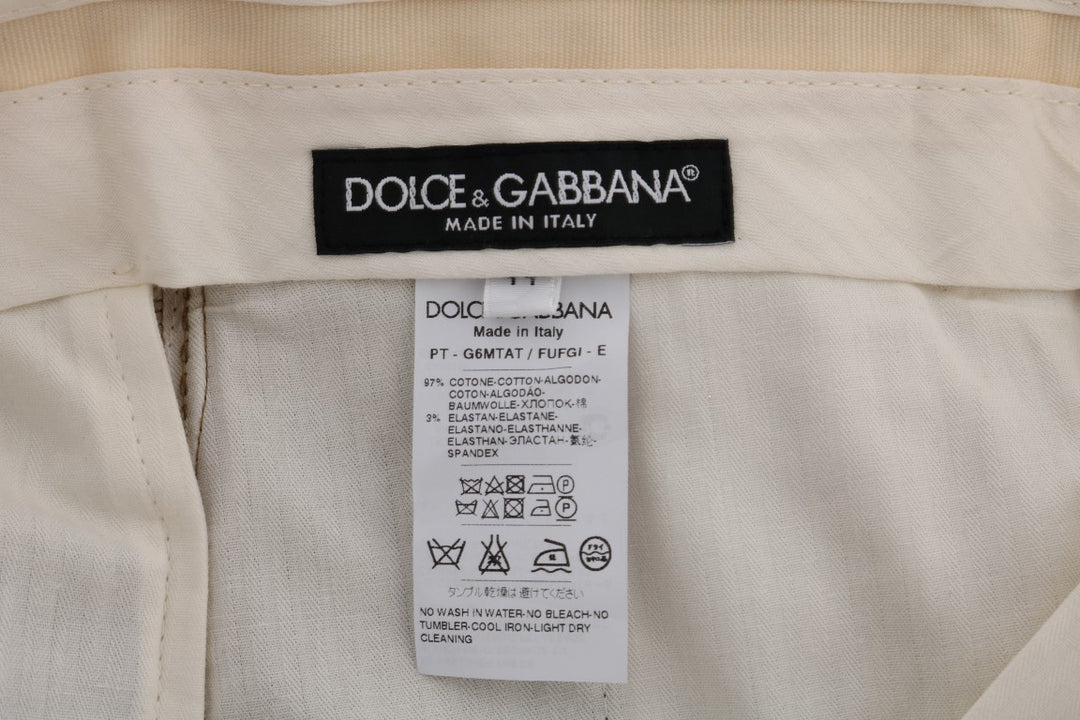 Dolce &amp; Gabbana Brown Stretch Cotton Pants by Dolce &amp; Gabbana outlet now on sale