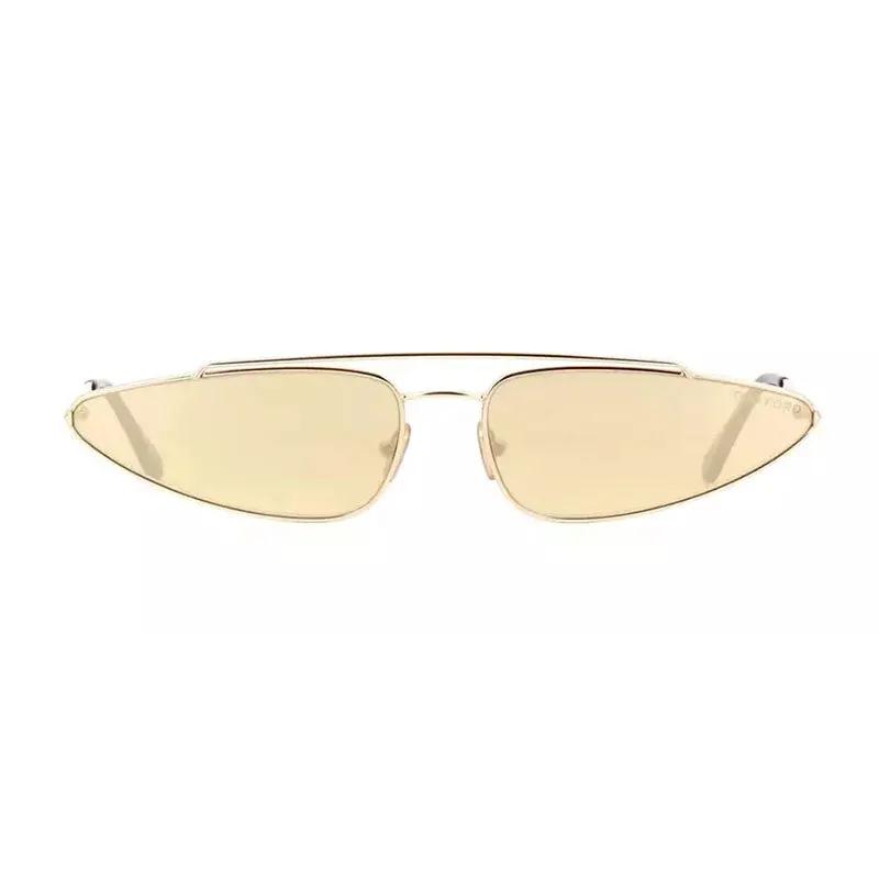 Tom Ford Sample Sale | Tom Ford Sunglasses Cat Eye Full Rim, Shiny Rose Gold Frame And Brown With Gold Mirror Lens Ft097928G - Cat Eye Sunglasses | Designer outlet