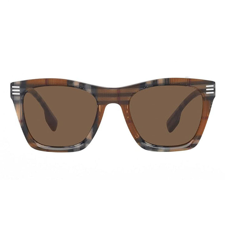Burberry Sunglasses Square Full Rim, Brown Check Frame and Dark Brown Lens BE4348396673