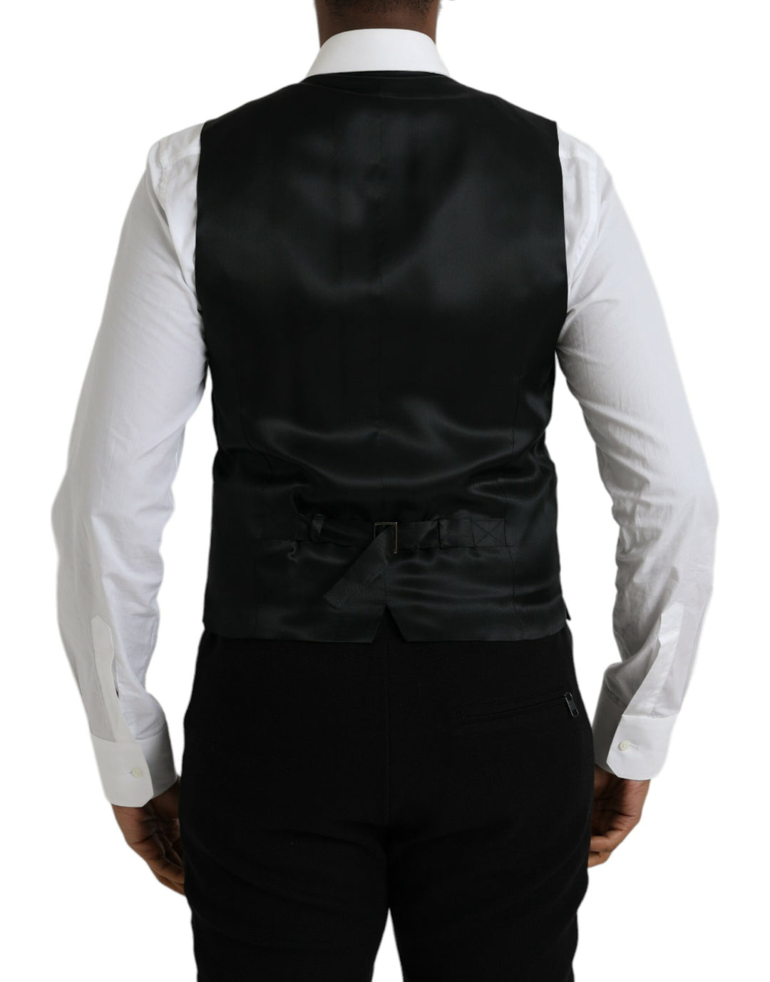 Dolce &amp; Gabbana Black Wool Formal Dress Waistcoat Vest by Dolce &amp; Gabbana outlet now on sale