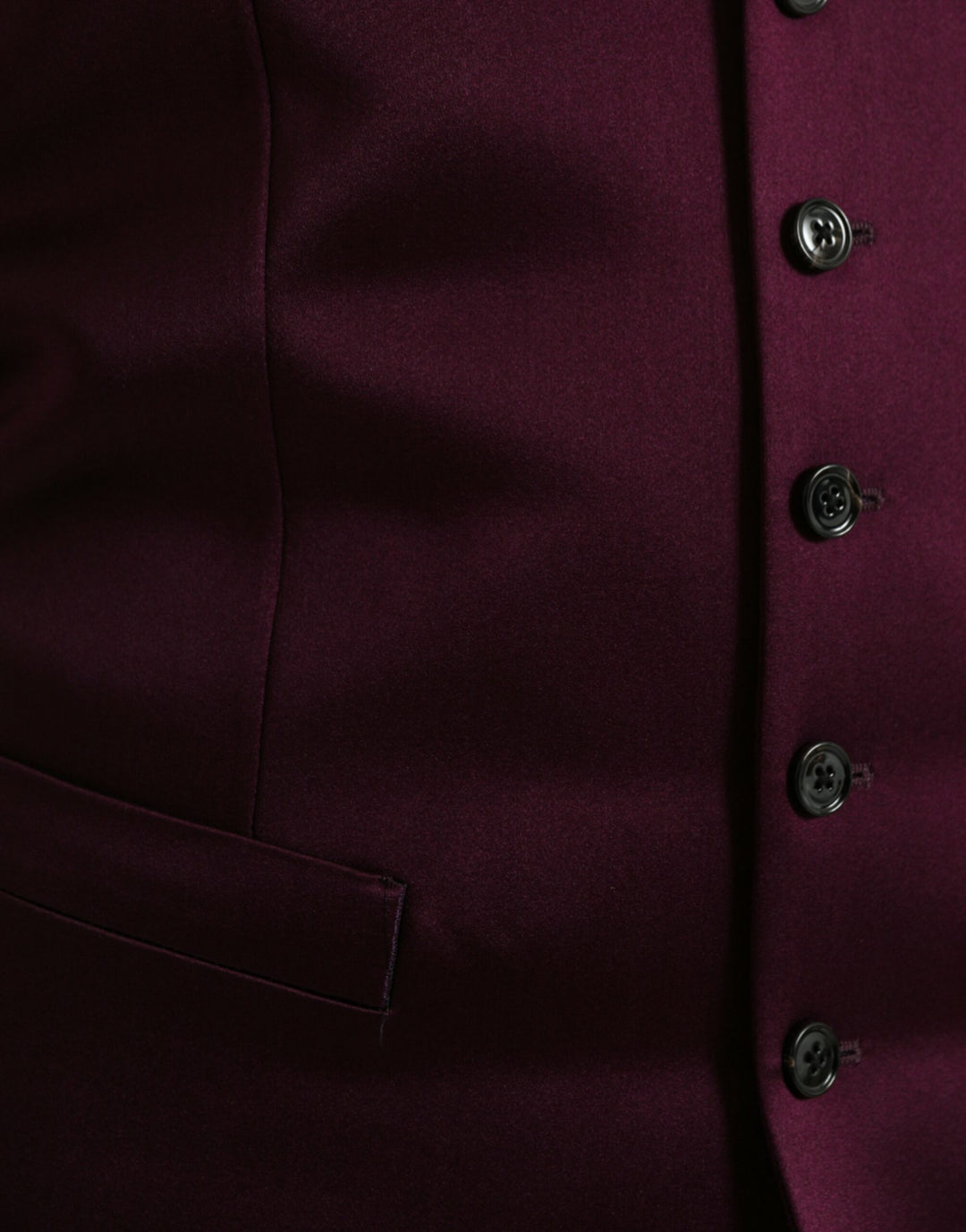 Dolce &amp; Gabbana Maroon Satin Silk Waistcoat Dress Formal Vest by Dolce &amp; Gabbana outlet now on sale