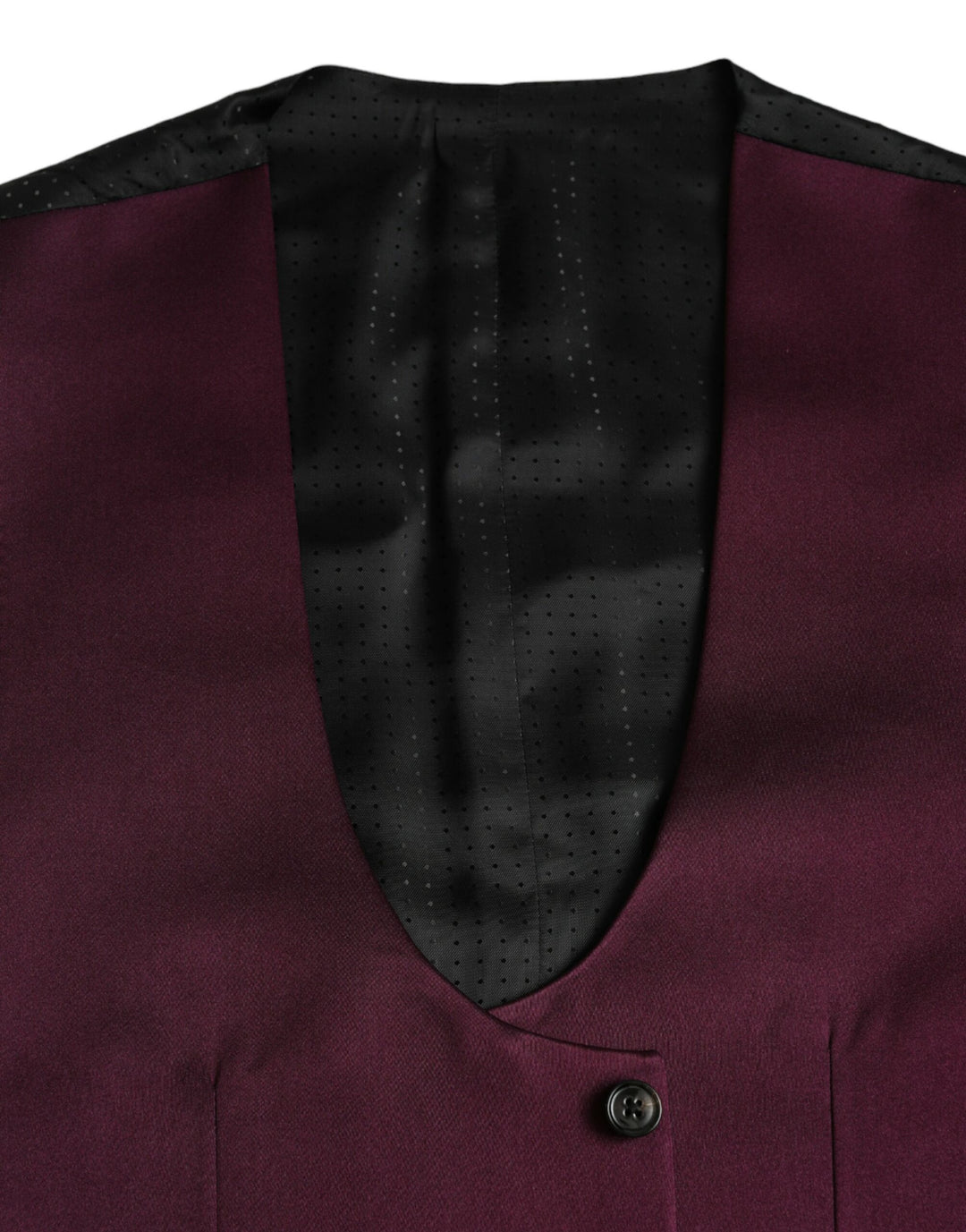 Dolce &amp; Gabbana Maroon Satin Silk Waistcoat Dress Formal Vest by Dolce &amp; Gabbana outlet now on sale