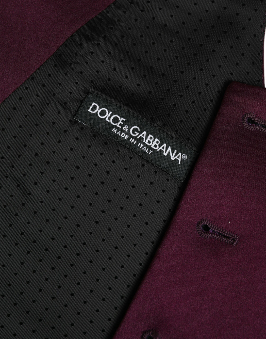 Dolce &amp; Gabbana Maroon Satin Silk Waistcoat Dress Formal Vest by Dolce &amp; Gabbana outlet now on sale