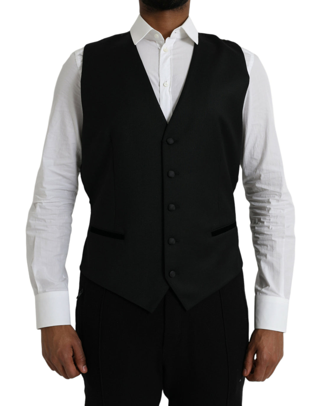 Dolce &amp; Gabbana Black Silk Waistcoat Dress Formal Vest by Dolce &amp; Gabbana outlet now on sale