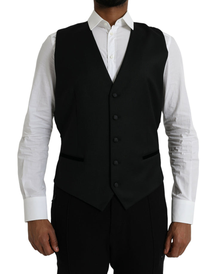 Dolce &amp; Gabbana Black Silk Waistcoat Dress Formal Vest by Dolce &amp; Gabbana outlet now on sale