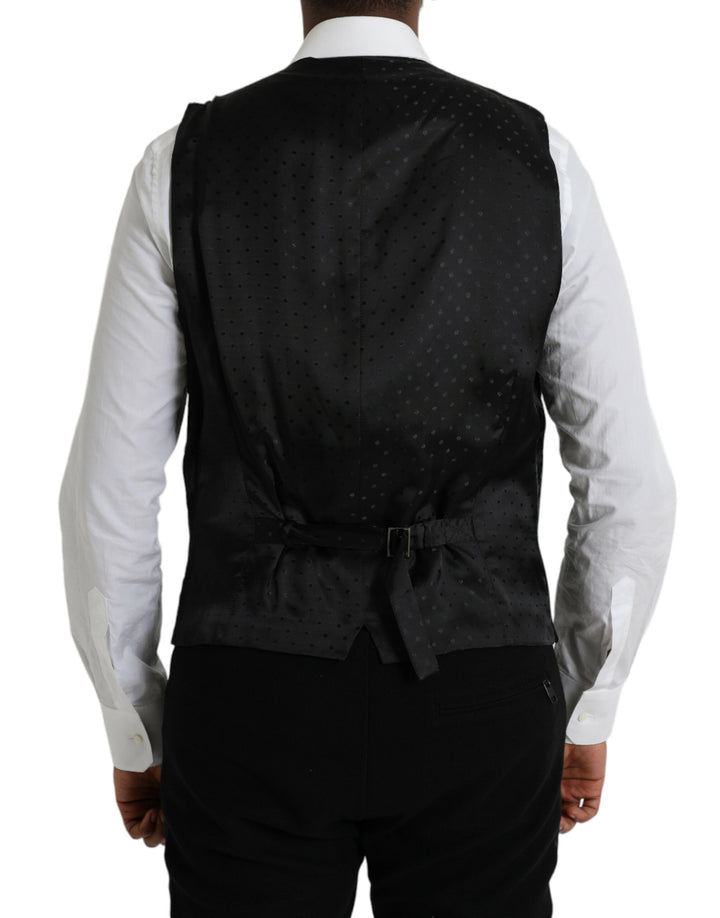 Dolce &amp; Gabbana Sample Sale Dolce &amp; Gabbana Black Silk Waistcoat Dress Formal Vest - | Designer outlet