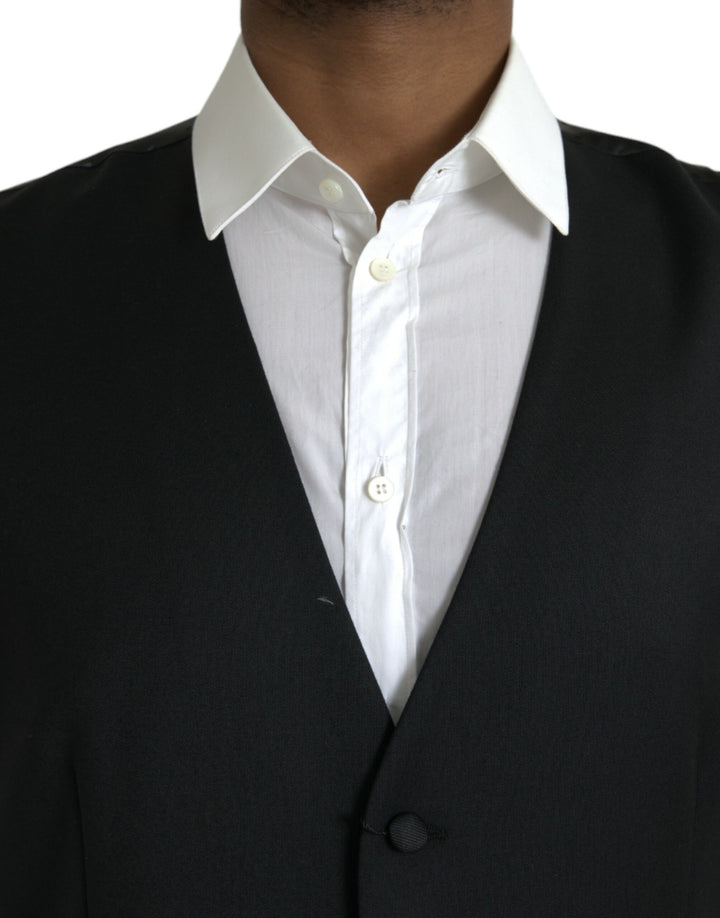 Dolce &amp; Gabbana Sample Sale Dolce &amp; Gabbana Black Silk Waistcoat Dress Formal Vest - | Designer outlet