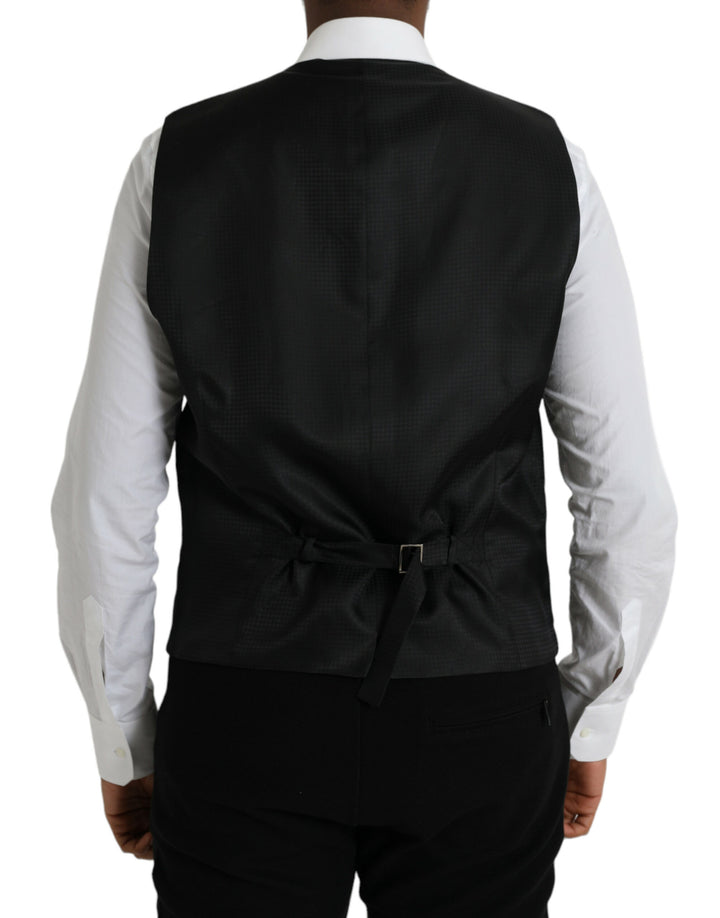 Dolce &amp; Gabbana Sample Sale Dolce &amp; Gabbana Black Wool Waistcoat Dress Formal Vest - | Designer outlet
