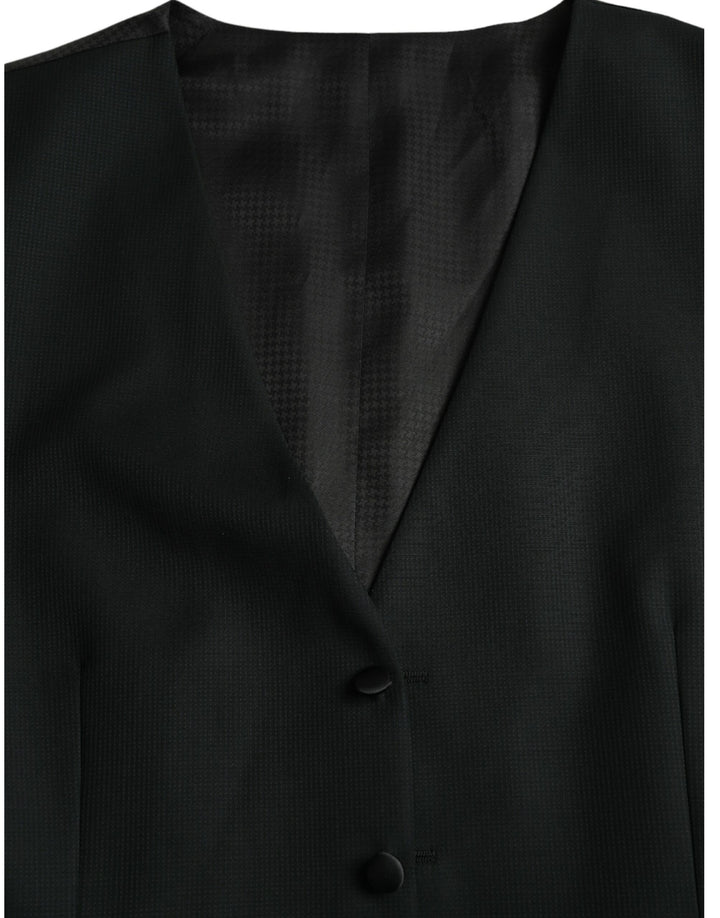 Dolce &amp; Gabbana Sample Sale Dolce &amp; Gabbana Black Wool Waistcoat Dress Formal Vest - | Designer outlet
