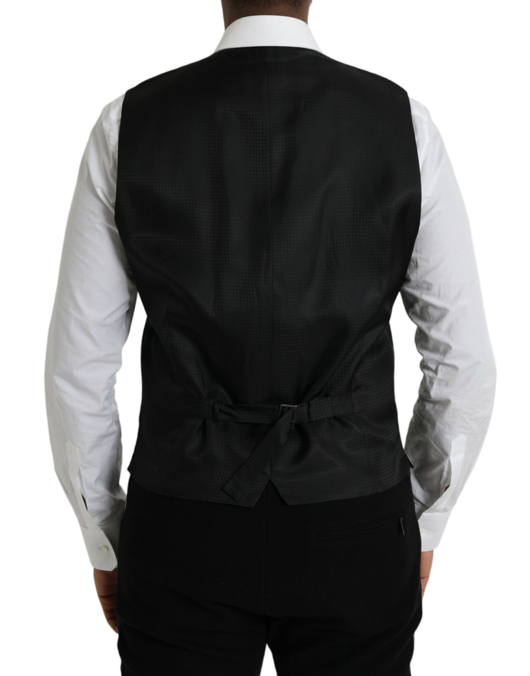 Dolce &amp; Gabbana Sample Sale Dolce &amp; Gabbana Black Wool Waistcoat Dress Formal Vest - | Designer outlet