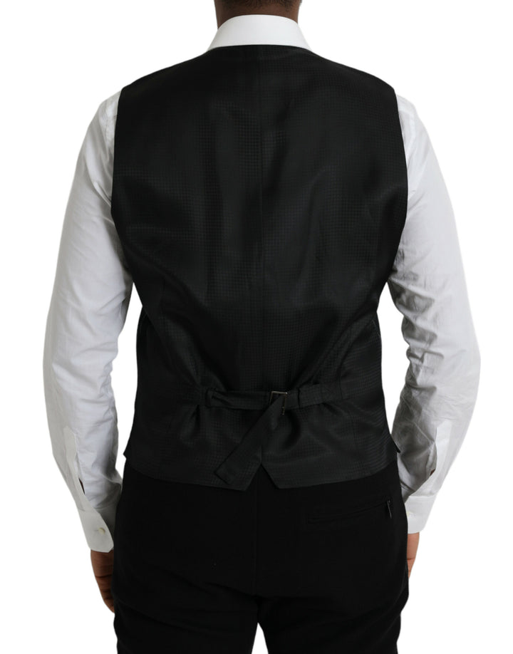 Dolce &amp; Gabbana Sample Sale Dolce &amp; Gabbana Black Wool Waistcoat Dress Formal Vest - | Designer outlet