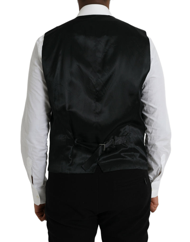 Dolce &amp; Gabbana Sample Sale Dolce &amp; Gabbana Black Wool Waistcoat Dress Formal Vest - | Designer outlet