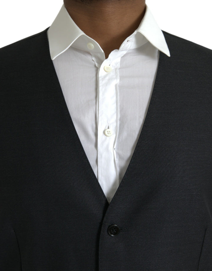 Dolce &amp; Gabbana Sample Sale Dolce &amp; Gabbana Black Wool Waistcoat Dress Formal Vest - | Designer outlet
