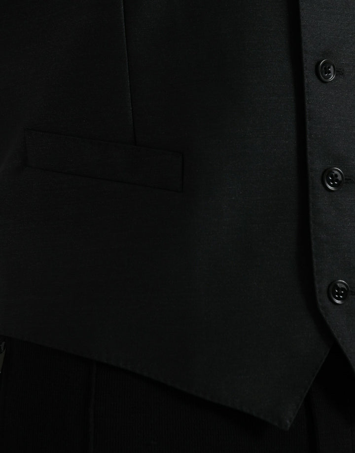 Dolce &amp; Gabbana Sample Sale Dolce &amp; Gabbana Black Wool Waistcoat Dress Formal Vest - | Designer outlet