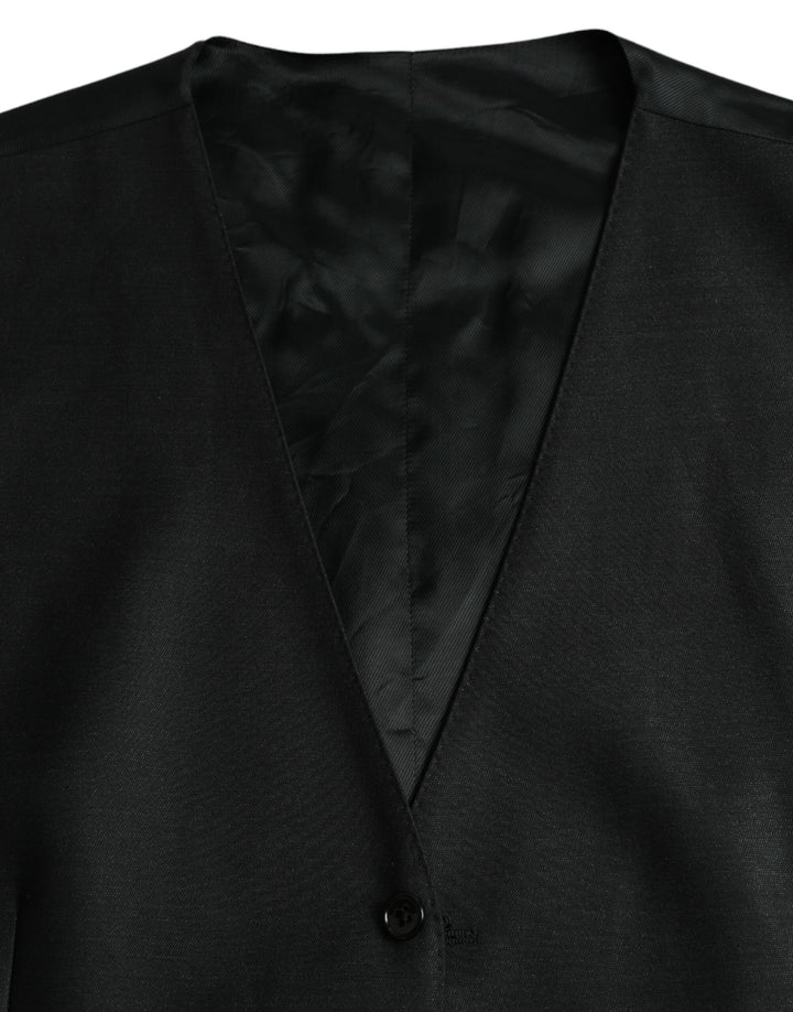Dolce &amp; Gabbana Sample Sale Dolce &amp; Gabbana Black Wool Waistcoat Dress Formal Vest - | Designer outlet