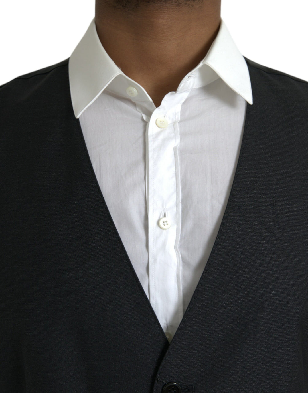 Dolce &amp; Gabbana Sample Sale Dolce &amp; Gabbana Black Wool Waistcoat Dress Formal Vest - | Designer outlet