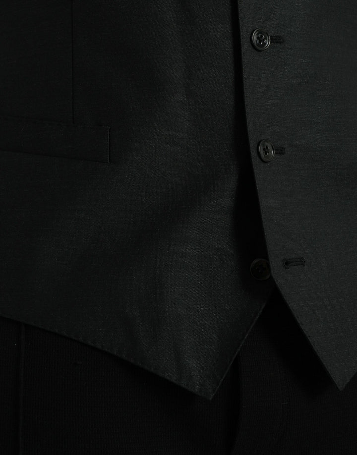 Dolce &amp; Gabbana Sample Sale Dolce &amp; Gabbana Black Wool Waistcoat Dress Formal Vest - | Designer outlet