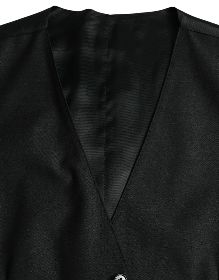 Dolce &amp; Gabbana Sample Sale Dolce &amp; Gabbana Black Wool Waistcoat Dress Formal Vest - | Designer outlet