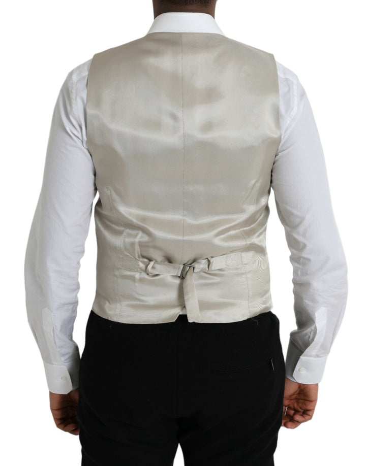 Dolce &amp; Gabbana Sample Sale Dolce &amp; Gabbana Light Gray Wool Formal Dress Waistcoat Vest - | Designer outlet