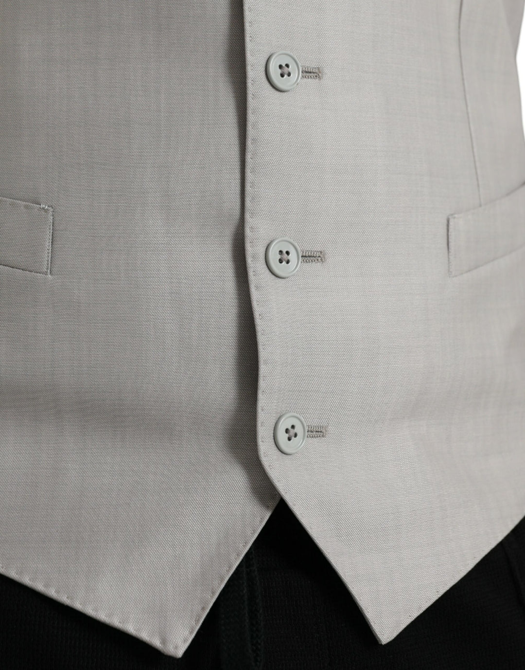 Dolce &amp; Gabbana Sample Sale Dolce &amp; Gabbana Light Gray Wool Formal Dress Waistcoat Vest - | Designer outlet