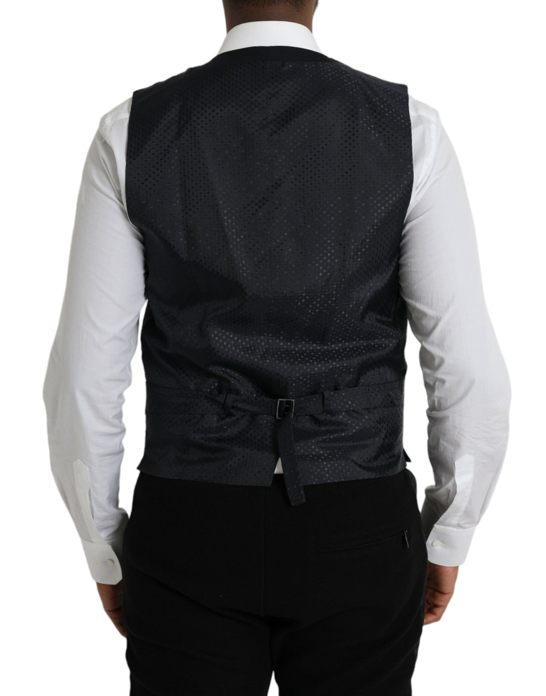Dolce &amp; Gabbana Sample Sale Dolce &amp; Gabbana Black Wool Waistcoat Dress Formal Vest - | Designer outlet