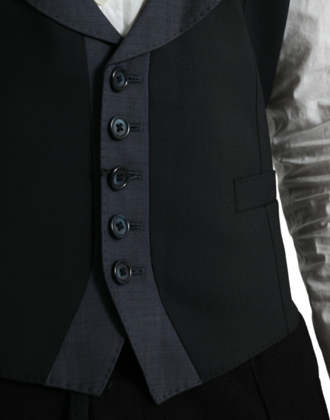 Dolce &amp; Gabbana Sample Sale Dolce &amp; Gabbana Black Wool Waistcoat Dress Formal Vest - | Designer outlet