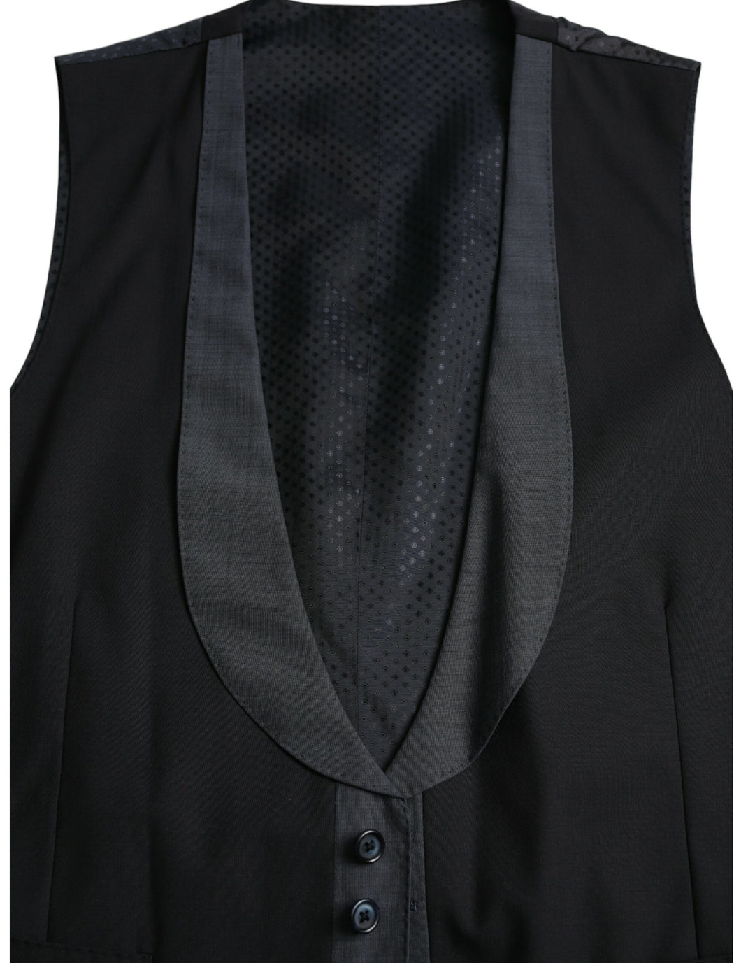Dolce &amp; Gabbana Sample Sale Dolce &amp; Gabbana Black Wool Waistcoat Dress Formal Vest - | Designer outlet