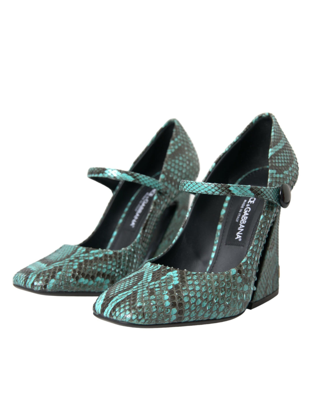 Dolce & Gabbana Aqua Python Leather Mary Jane Pumps Shoes