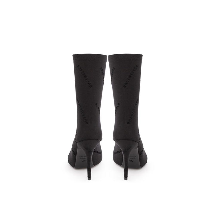 Balenciaga Elegant Black Spandex Statement Boots