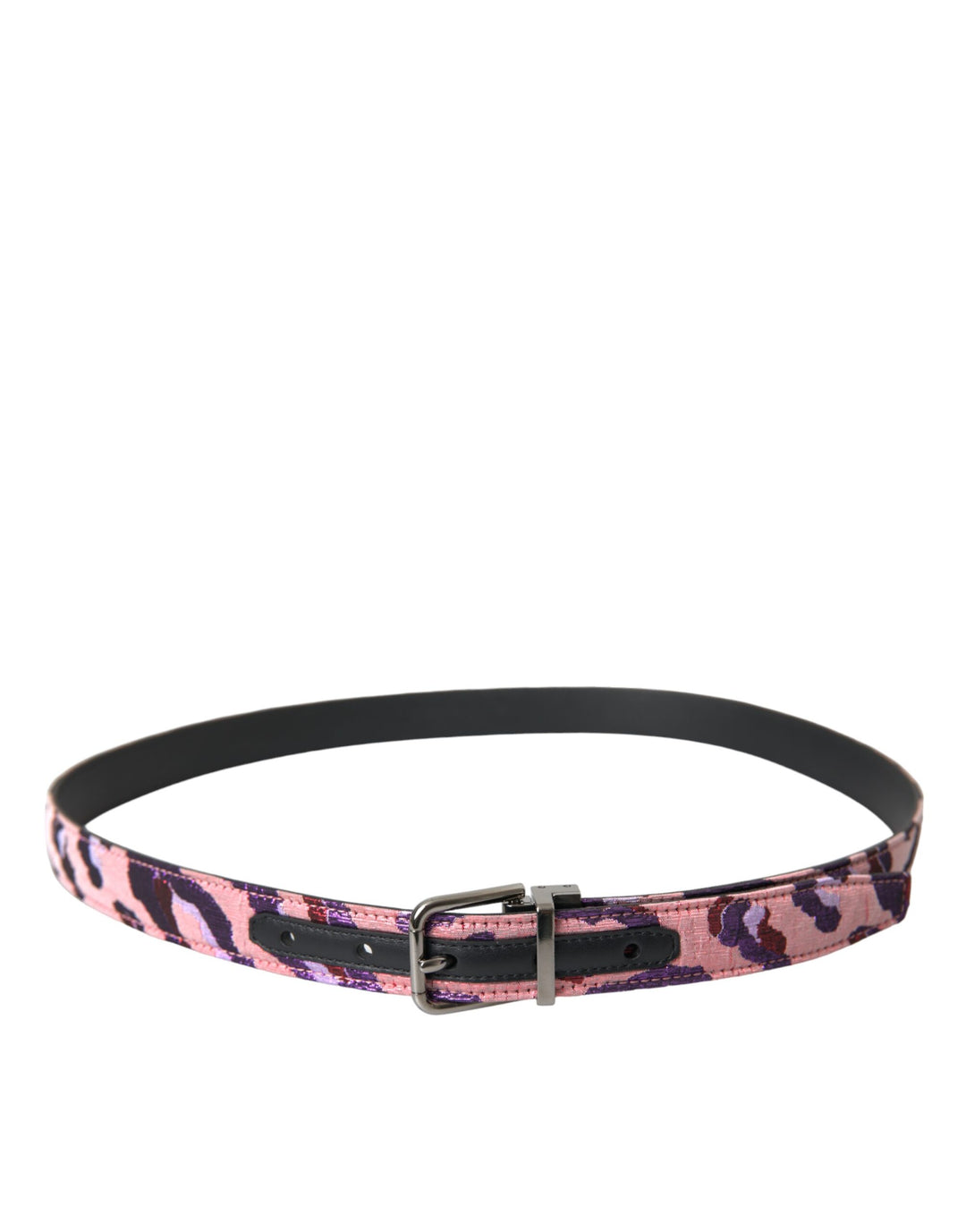 Dolce & Gabbana Multicolor Jacquard Leather Metal Buckle Belt