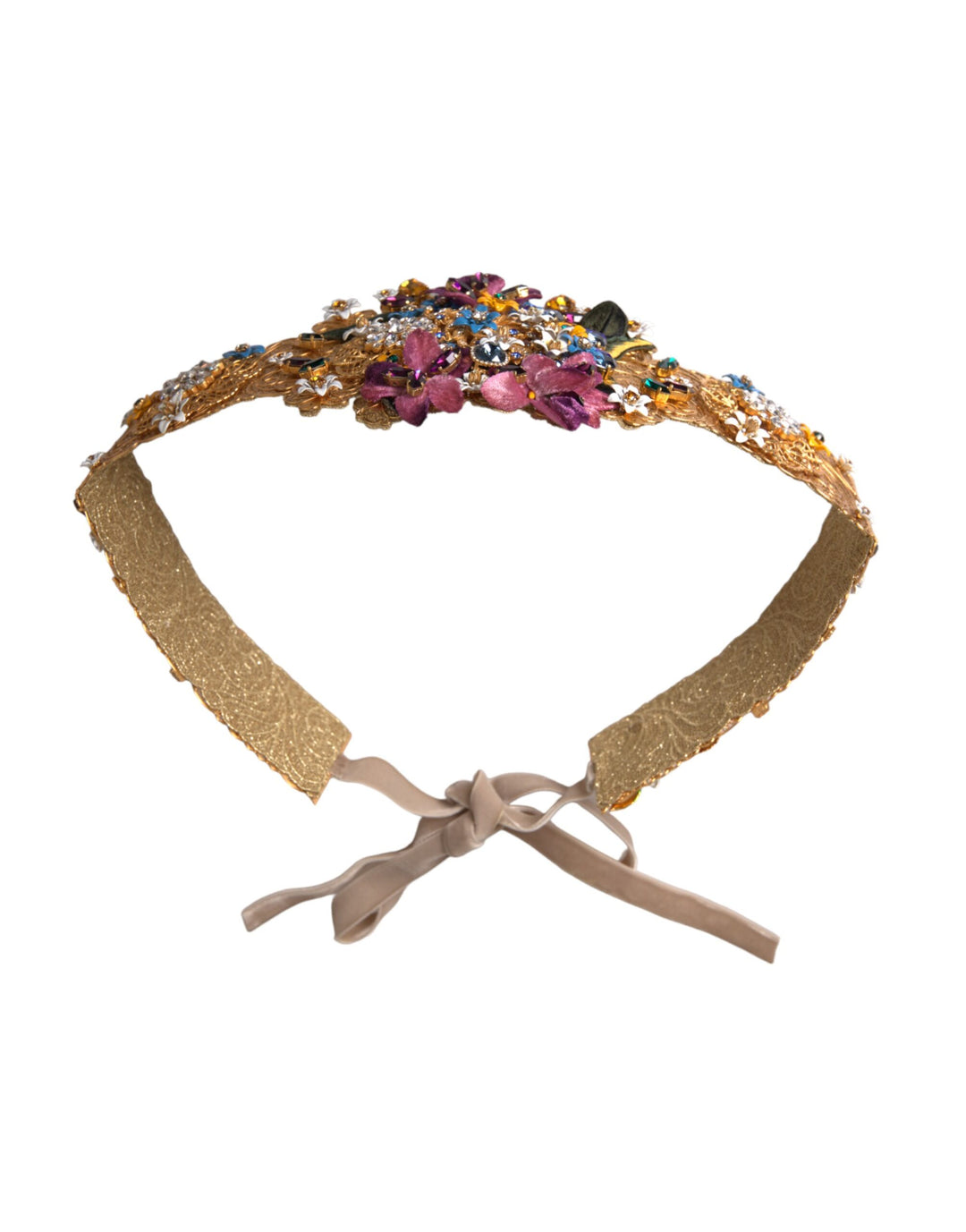 Dolce & Gabbana - Dolce & Gabbana Multicolor Embellished Floral Crystal Wide Waist Belt - SMY10239 - 42 - Ask Me Wear