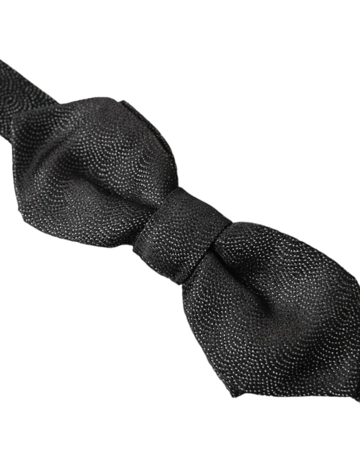 Dolce & Gabbana Black Silk Adjustable Neck Men Bow Tie